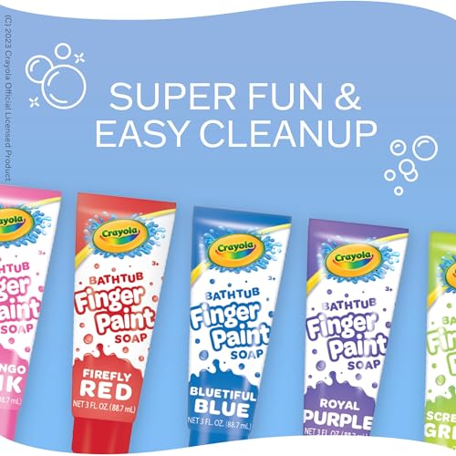 Crayola Taste Beauty Bathtub Finger Paint Soap, Easy to Clean, Pack of Ten 3-Fluid-Ounce Bottles