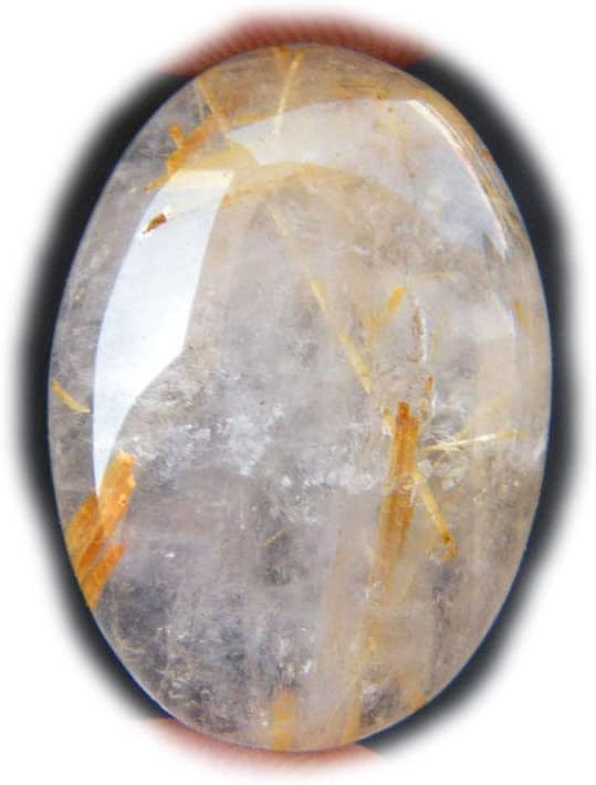 Golden Rutile Cabochon, Rutilated Quartz 20Ct Oval Shape 25x17x6mm, K-5155
