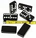 Dominoes Jumbo BLACK with White Pips _ Double Six Set of 28 dominoes