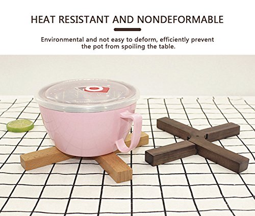 HaloVa Trivet Mat, Creative Wooden Hot Pads, Skidproof Household Pot Holder Insulation Mat for Home Use (Walnut)