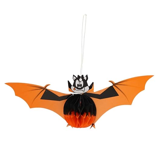 Solmore Halloween Spooky Night Witch Bat Tissue Hanging Paper Lantern Bars Party Decor 1