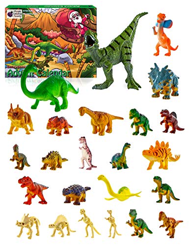 Purple Ladybug Novelty Dinosaur Toys 2019 Advent Calendar for Kids, with 24 Different Dinosaur Figurines Including a Large T-Rex! Great Christmas Countdown Advent Calendars for Boys or Girls!