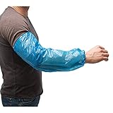 AMMEX Poly Sleeve - Disposable, Unisize, Blue, Case of 1000