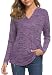 FANVOOK Hoodys for Women, Juniors Knit Long Sleeve Jersey Pullover Hooded Plus Size Tops Swing Tunic Blouse Purple M primary