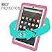 Fire 7 2015 Case, Pandawell Hybrid Heavy Duty Rugged Shockproof Armor Defender Cover Case for Amazon Fire (5th Generation - 2015 release) 7.0 Inch Tablet - Pink