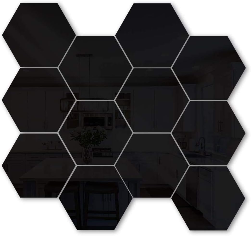 12PCS Wall Stickers, Hexagon Acrylic Removable DIY Home Decorative