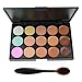 EVERMARKET 15 Colors Professional Concealer Camouflage Makeup Palette Contour Face Contouring Kit + 1 PC Premium Oval Make Up Brush + 1PC Silica MakeUp Washing Brush by Evermarket