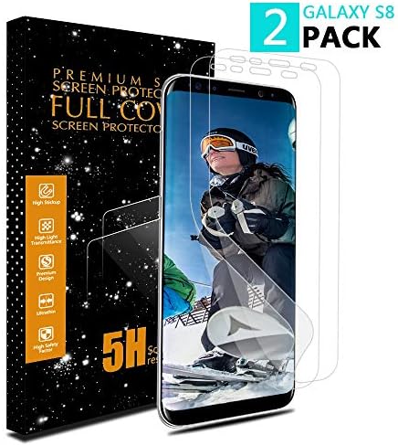 Galaxy S8 Screen Protector, Vinpie [Bubble-Free] [HD Ultra Clear] [Easy to Install] Edge to Edge Screen Protector for Samsung S8-2 Pack