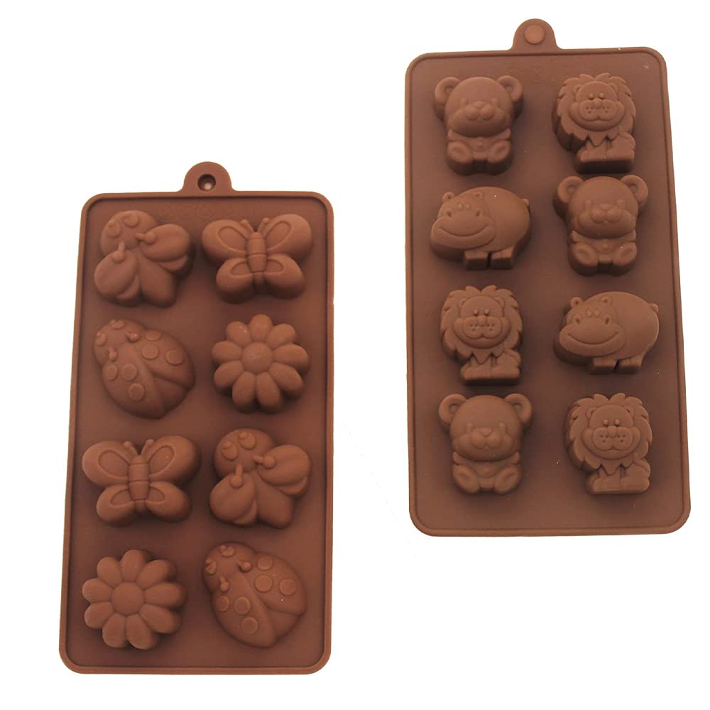2 Pcs Animal Chocolate Silicone Mold Chocolate Candy Mold Silicone Silicone Chocolate Mould Used for Making Cake Decorations or Forming Candy