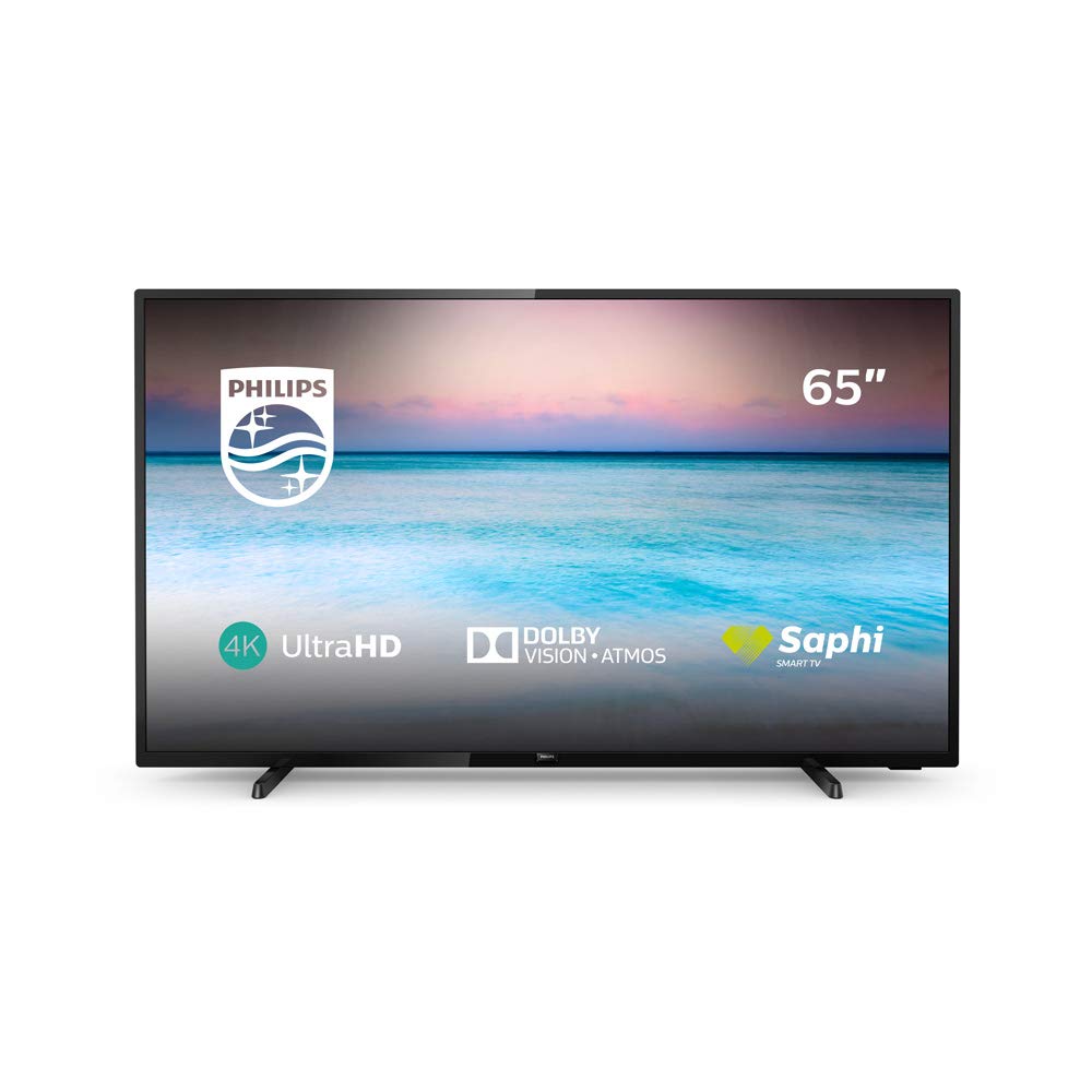 Philips 65PUS6504/12, Smart TV con 4K UHD, Compatibilidad con HDR 10+, Dolby Vision, Dolby Atmos, Wireless/Ethernet/HDMI/USB, 164 cm (65 Pulgadas), Negro [Clase de eficiencia energética A+]