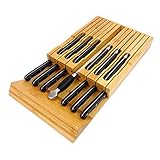 In-Drawer Bamboo Knife Block Holds for 12