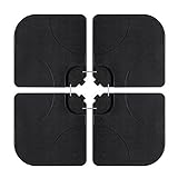 Blissun 4-Piece Cantilever Offset Patio Market Umbrella Base Stand Sand or water Filled Square (Heavy-duty HDPE plastic)