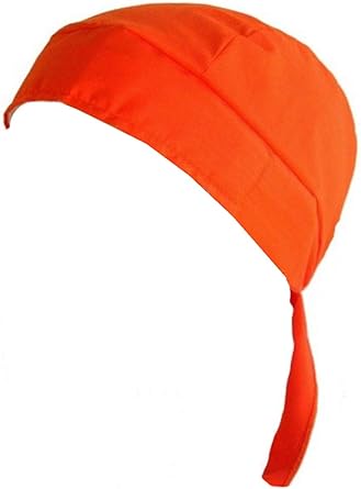 orange skull cap