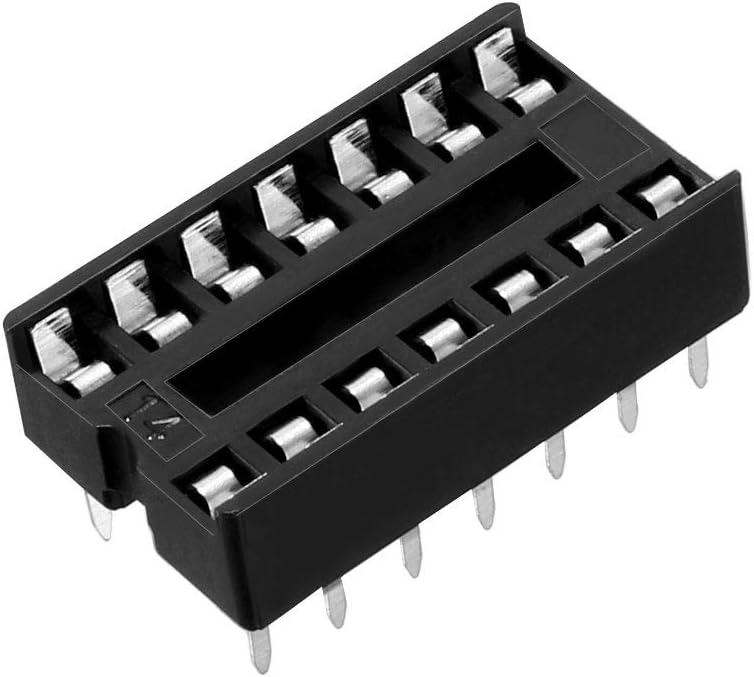 sourcing map 40pcs DIP IC Socket 14 Pin 2.54mm Pitch Solder Adaptor Electronic