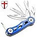 Multi Function Army Knife - Compact Blue Skeleton Multi Purpose Folding Pocket Knife Mini Utility Tool - Swiss Style Knife Classic Blade, Can Opener, Saw - Grand Way 33014