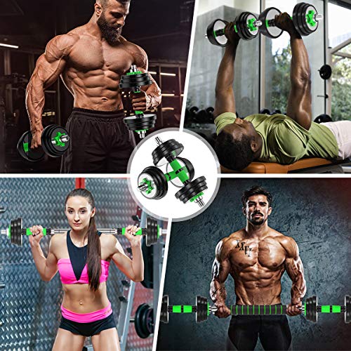 Adjustable Dumbbells Barbell Weight Set, 44Lbs/20KG Weight Dumbbells Set with Bar - Dumbbell Barbell 3 in 1 for Men… - Image 8