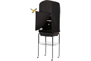 Colorday Good Night Bird Cage Cover for Large Bird Cage with Play Top (Patent Pending) (Black, 64")