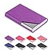 DMFLY Business Name Card Holder Luxury PU Leather & Multi Card Case, Business Name Card Holder Wallet Credit Card ID Case Holder for Women & Men - Keep Your Business Cards Clean (Purple)
