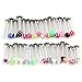CrazyPiercing 30 Assorted Steel Labret Lip Chin Bar Ring Piercing 1.2Mm Bar 16G Multicolor
