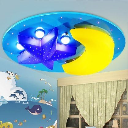CHXDD Children's room lamp LED ceiling lamp boys warm soft light bedroom light on the Moon and the stars light the room 620500200mm