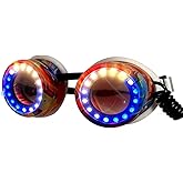 SATUMIKO Pixel Goggles Programmable Rechargeable Light Up Funky Glasses Glow Flashing Glasses Steampunk Goggle