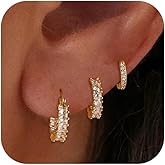 VIROMY VIROMY Gold/Silver Hoop Earrings for Women Trendy,14K Real Gold Plated Cute Stud Earrings Small Huggie Hoop Earrings non tarnish Jewelry for Women