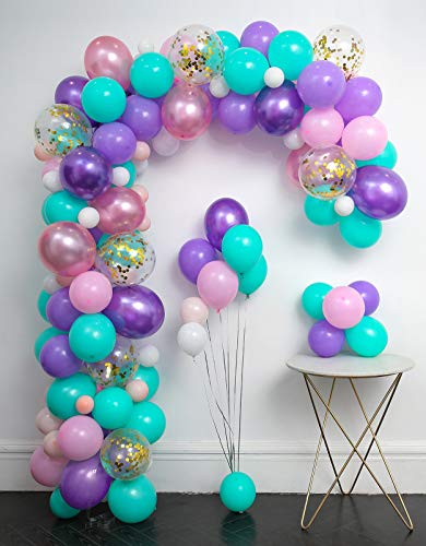 Unicorn Balloons Arch 114pcs Garland Kit Gold Confetti Import