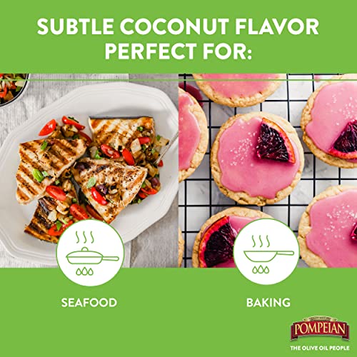 Pompeian Coconut Oil NonStick Cooking Spray, Subtle Coconut Flavor