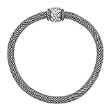 Silpada 'Mesh Together' Bead Stretch Chain Bracelet with Swarovski Crystals in Sterling Silver, 7