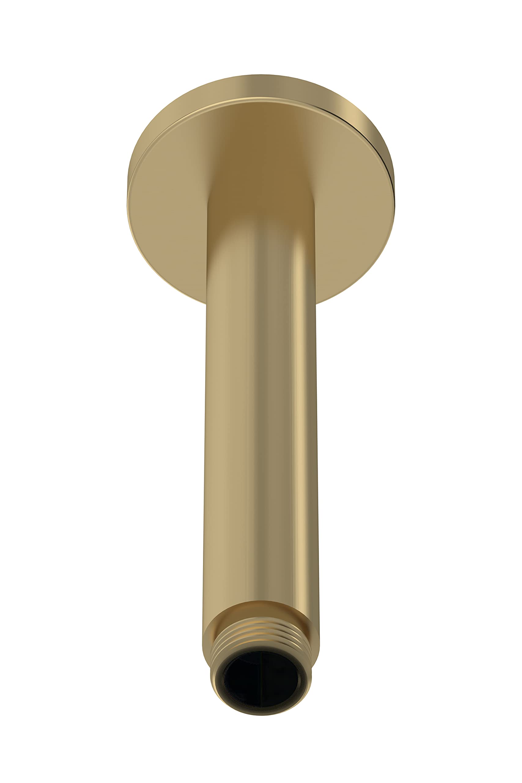 nuie ARM815 Arvan | Modern Bathroom Round Ceiling Mounted Shower Arm, 150mm, Brushed Brass