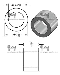 Aluminum Spacer 1-1/8" OD x 3/4" ID x Choose Your