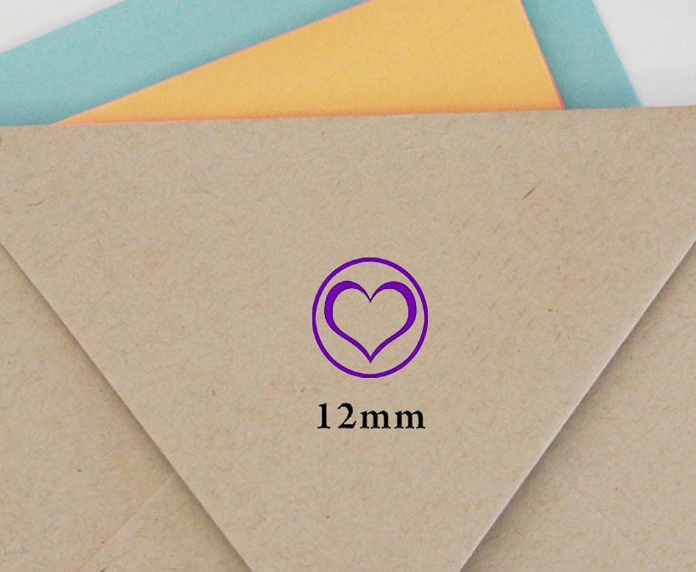 Printtoo Heart Shape Self Inking Mini Rubber Stamp Colop Round Decorative Teachers Stamps 12mm