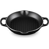 Le Creuset Enameled Cast Iron Signature Deep Round Grill, 9.75", Licorice