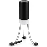 Automatic Hands Free Pot Stirrer with 3 Adjustable Speeds, Battery Operated Self Stirring Kitchen Mixer for Sauces, Soups, Gravy, Cream, Custard, Non Stick Cookware Safe, Black