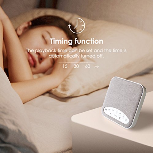 White Noise Machine, 2018 Upgraded Sleep Sound Machine, Sound Therapy Machine with 3 Timers & 6 Natural Sound Options Including Lullaby, Ideal for Tinnitus Sufferer, Light-Sleeper, Kid, Baby jarvania