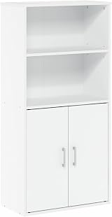 Furinno PASIR Book Shelf Door Bookshelf 59.9 W x 121.4 H x 30 D cm White view 5