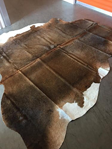 Vanhides Exotic Cowhide Rug Brown Leather Area Carpet Size 6x6