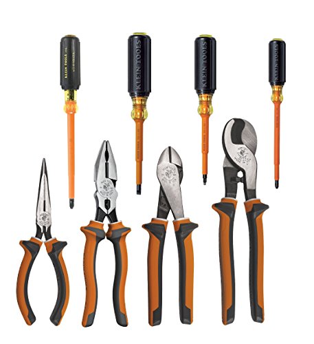 Click Here to See More Images Klein Tools 1000V rated and VDE certified Insulated Electrician's Pliers and Screwdriver 8PC Set