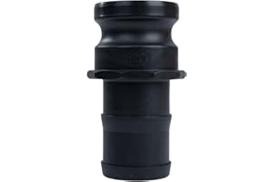 Quafwia 2 pcs Polypropylene Cam lock Fittings (2" Part E) Cam and Groove Hose Fitting, Male Adapter x Hose Shank, suction hose camlock fittings (2")