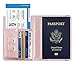HOTCOOL Passport Holder Classic Style Case Leather RFID Blocking Wallet With Elastic Strap Travel Cover Case For Passport, Rose Gold