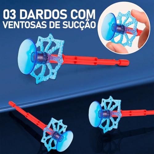 Kit 2 Luvas Lança Teia Brinquedo Spider Estilo Herói Lançador de Dardos Com Ventosa 6 Dardos Original
