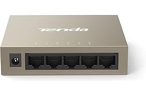 Tenda TEF1005D, 5-Port 10/100Mbps Fast Ethernet Unmanaged Switch, Network Hub, Ethernet Splitter, Plug & Play, Fanless Metal Design, Desktop or Wall Mount, Limited Lifetime Protection