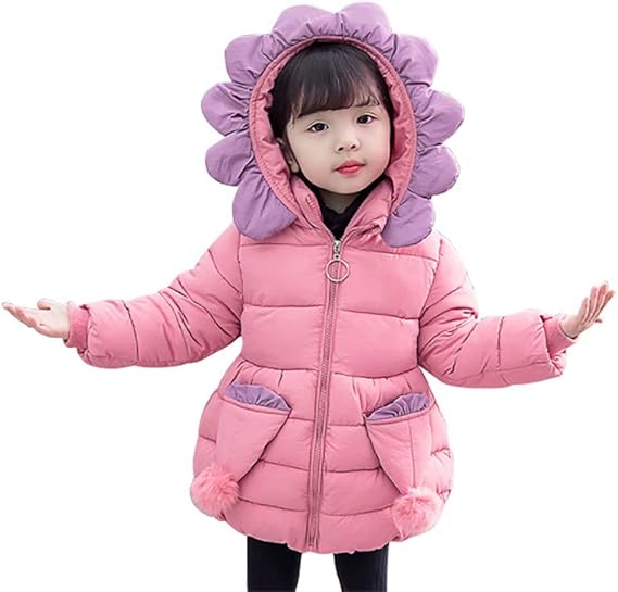 Amazon Leding Happy 子供服 ダウンコート 女の子 ダウンジャケット 中綿コート ジュニア ジャケット 子供 キッズ アウター フード付き ロング丈 暖かい 防風 防寒 通園 通学 可愛い きれいめ コート ジャケット 通販