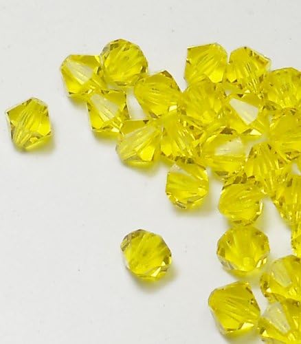 6mm Preciosa Czech Crystal Citrine Yellow Bicone Beads Package of 72