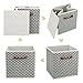 MaidMAX Cloth Storage Bins Cubes Baskets Containers with Wooden Handles for Home Closet Bedroom Drawers Organizers, Foldable, Gray Chevron, Set of 6
