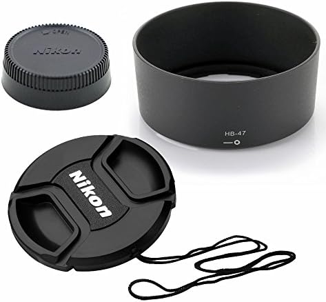 HB-47 Hood + Front and Rear Lens Cap Combo for Nikon AF-S 50mm 1.8G 1.4G