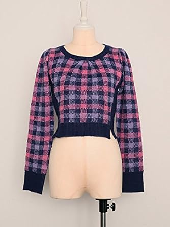 Amazon Rosarymoon ロザリームーン ヘアリーチェックニットトップ