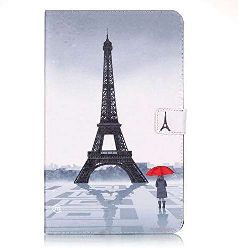 Galaxy Tab E 9.6 Case,[Tower Girl] Cute Ultra Slim Folio Flip Stand PU Leather Case with Card Slots Protective Cover for Samsung Galaxy Tab E 9.6 inch Tablet SM-T560