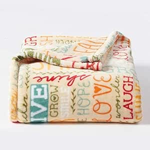 Amazon Com Kohl S The Big One Supersoft Plush Throw Blanket Fall Sentiments 60 X 72 Home Kitchen