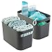 mDesign Deep Plastic Bathroom Bin with Handles - Storage Organizer for Vanity Countertop, Hold Soap, Body Wash, Shampoo, Lotion, Conditioner, Hand Towels - 10